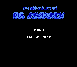 The Adventures of Dr. Franken Title Screen